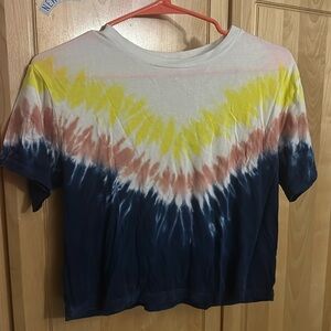Garage XS Tie Dye Crop Tee Shirt